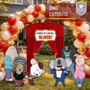 Movie Sing 3 Foot Coroplast Cutout Yard Sign Life Size Prop Decoration Party Birthday