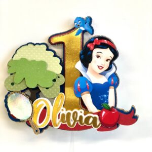 Custom Princess Snow White 3D Cake Topper Personalized Birthday Party Decor Custom Name & Age