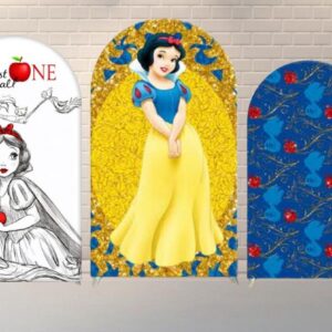 Princess Snow White Fabric Arch Cover Backdrop Background 7.2ft by 4ft Life Size Prop Decoration Party Birthday