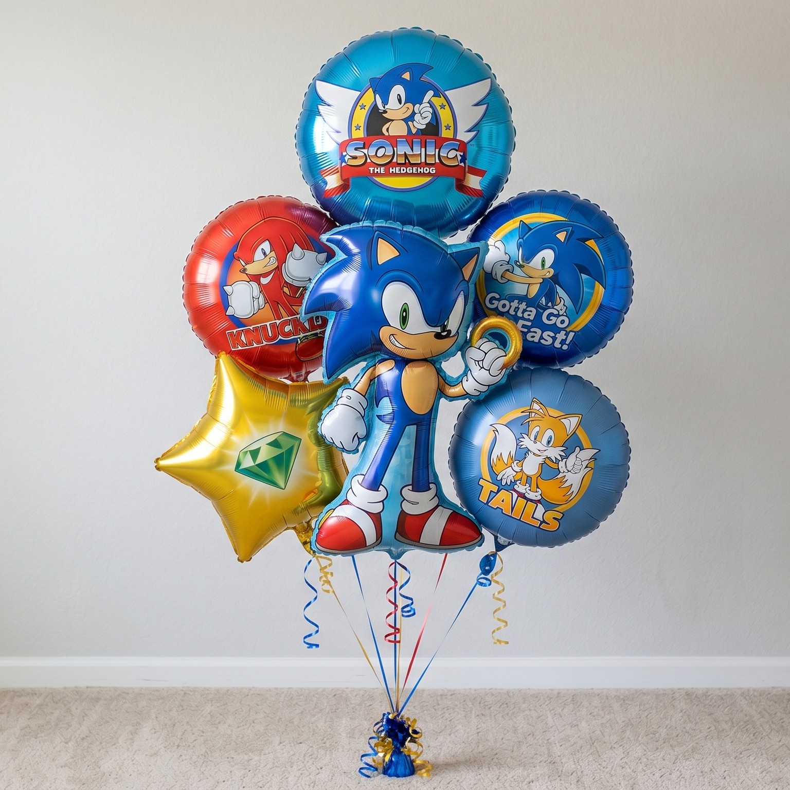Sonic the Hedgehog Modern Sonic Classic Foil 3D Balloon Bouquet 6 Pcs Decoration Party Birthday Decor Gift