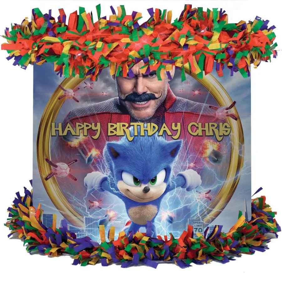 Sonic the Hedgehog Movie Personalized 3D Pinata 24" inch Decoration Party Birthday