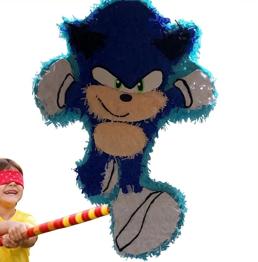 Sonic the Hedgehog Modern Cute Fuzzy 3D Pinata 24" inch Decoration Party Birthday