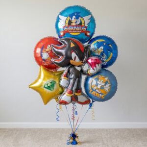 Sonic the Hedgehog Modern Shadow Classic Foil 3D Balloon Bouquet 6 Pcs Decoration Party Birthday Decor Gift