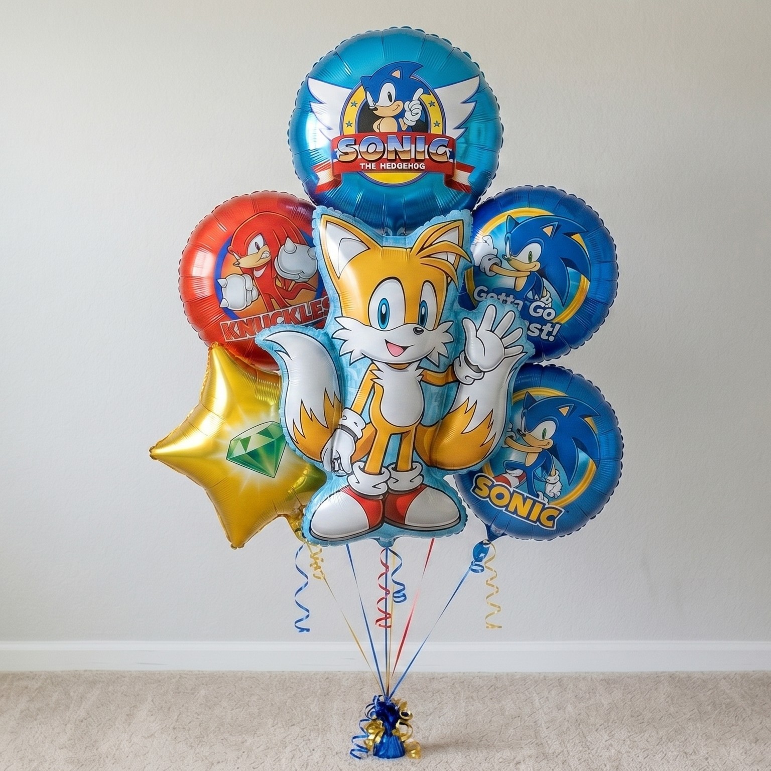 Sonic the Hedgehog Modern Tails Classic Foil 3D Balloon Bouquet 6 Pcs Decoration Party Birthday Decor Gift
