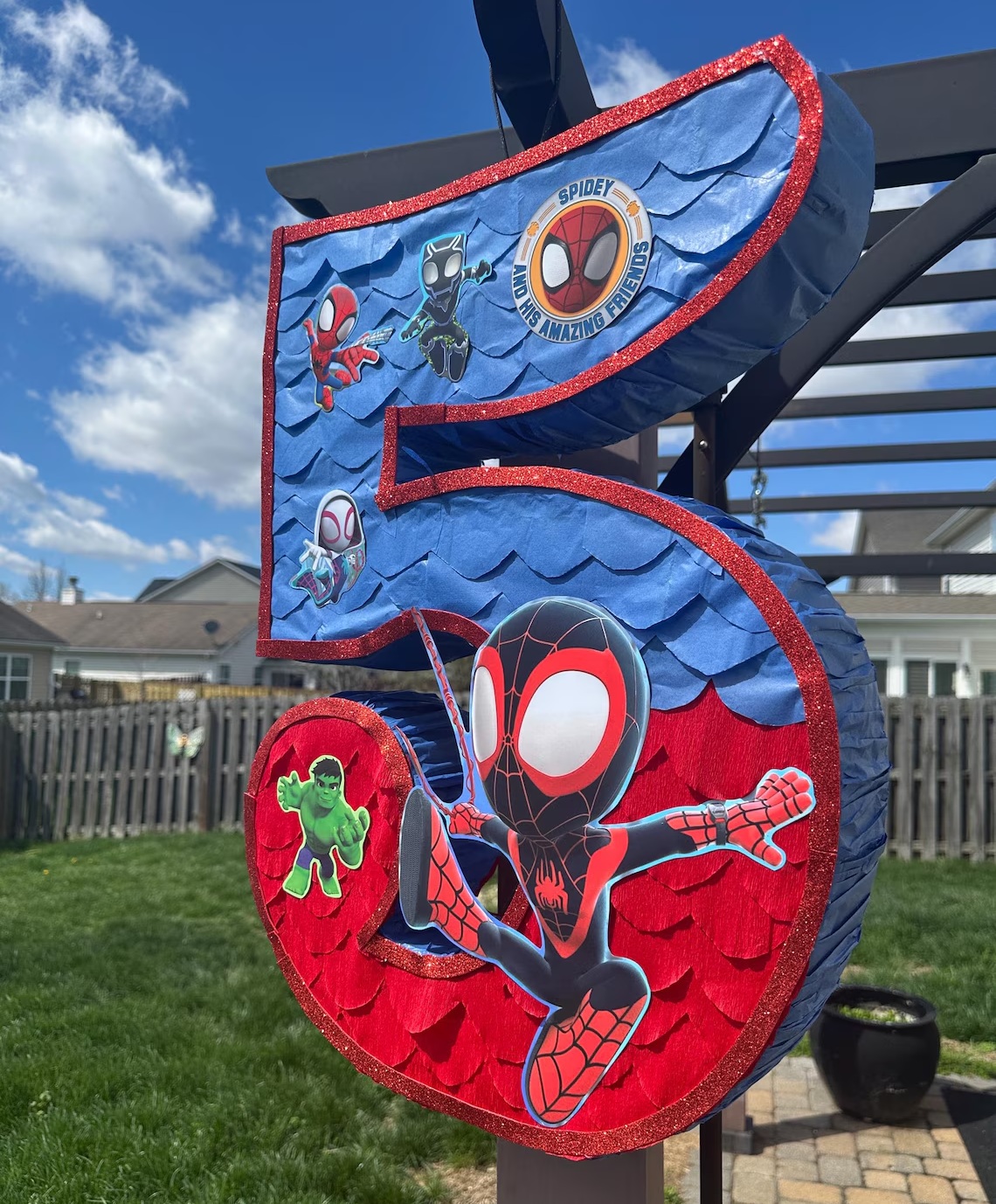 Spidey Amazing Friends Spiderman Spin Number 3D Pinata 24" inch Decoration Party Birthday Decor Gift