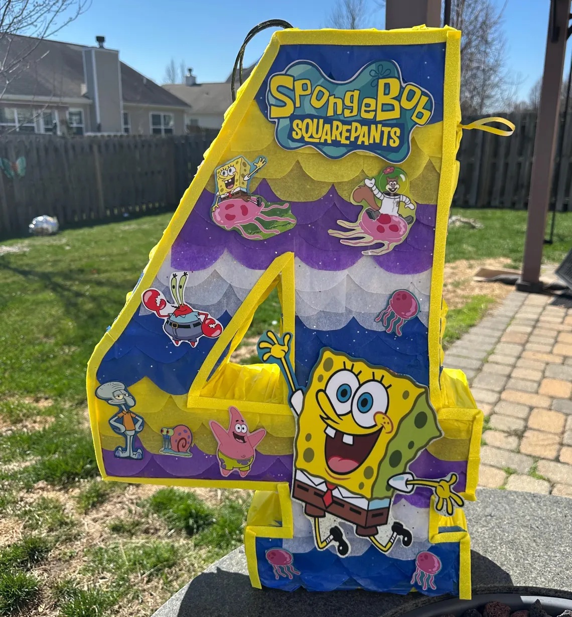 SpongeBob SquarePants Custom Number 3D Pinata 24" inch Decoration Party Birthday Decor Gift