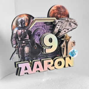 Custom Star Wars 3D Cake Topper Personalized Birthday Party Decor Custom Name & Age
