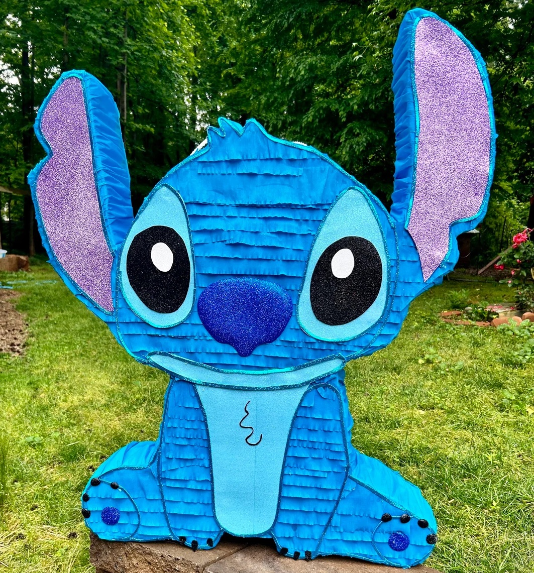 Stitch Blue Alien Sitting 3D Pinata 24" inch Decoration Party Birthday Decor Gift