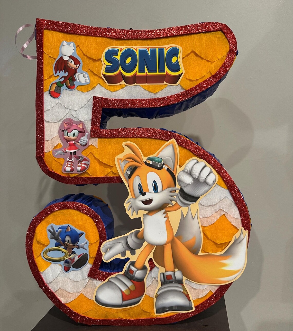 Sonic the Hedgehog Modern Tails and Friends Number 3D Pinata 24" inch Decoration Party Birthday