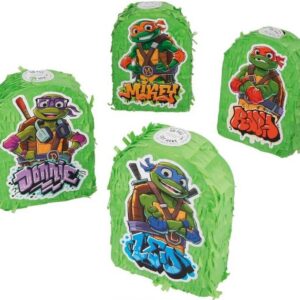 TMNT Ninja Turtles Mayhem Tales 3D Pinatas Set of 4 Pinatas 8 inch Each Decoration Party Birthday Decor Gift