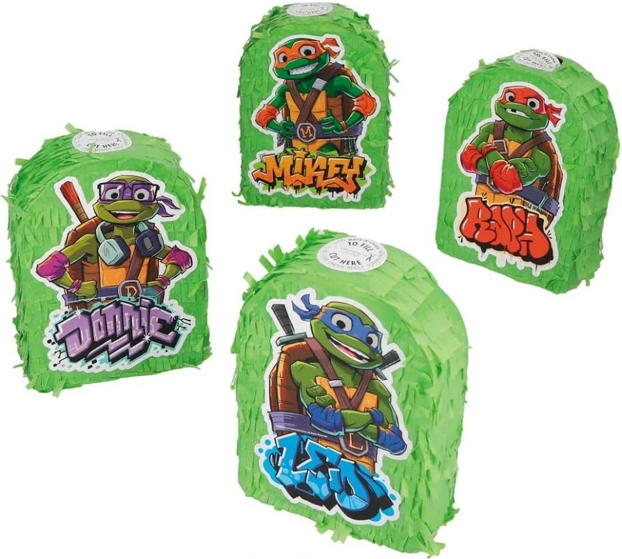 TMNT Ninja Turtles Mayhem Tales 3D Pinatas Set of 4 Pinatas 8 inch Each Decoration Party Birthday Decor Gift