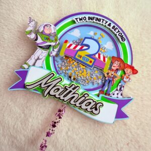 Custom Toy Story 3D Cake Topper Personalized Birthday Party Decor Custom Name & Age