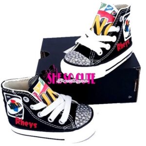 Personalized Name Birthday Uno Game Cards Black High Top Sneaker Custom Shoes Gift