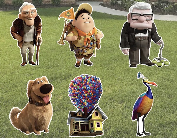 Up Movie Characters Coroplast Cutout Yard Sign Life Size Prop Decoration Party Birthday