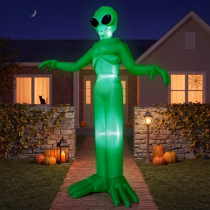 Tall Green Alien Inflatable Yard 9' Foot Decoration Party Prop Sign Halloween