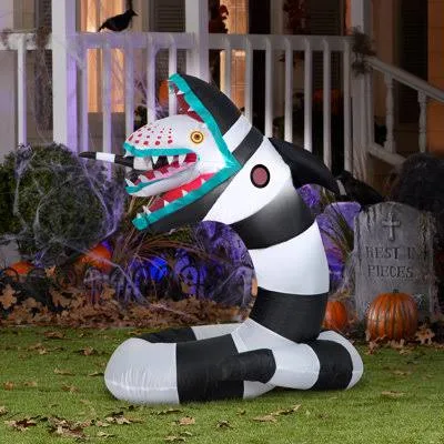Beetlejuice Sandworm Snake Monster Inflatable Yard 3.5' Foot Decoration Party Prop Sign Halloween