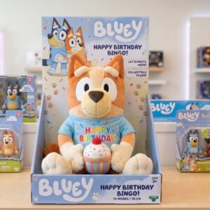 14" Bluey Bingo Birthday Themed Plush Plushy Toy in Collector's Display Box Gift Present Keepsake