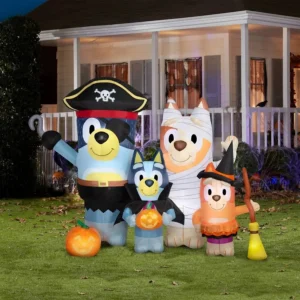 Bluey Family wearing Halloween Costume Inflatable Yard 6.5' Foot Decoration Party Prop Sign Halloween