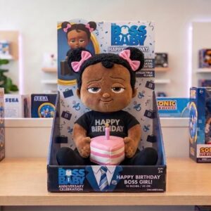 14" Boss Baby Black Girl Birthday Themed Plush Plushy Toy in Collector's Display Box Gift Present Keepsake