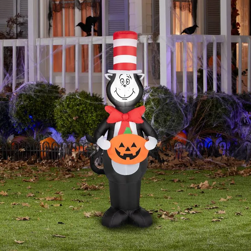 Cat in the Hat Inflatable Yard 4' Foot Decoration Party Prop Sign Halloween