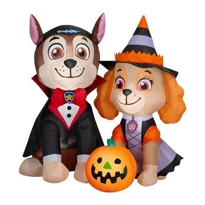Chase Vampire Costume & Skye Witch Costume Inflatable Yard 3.5' Foot Decoration Party Prop Sign Halloween