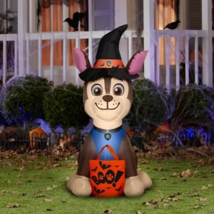 Paw Patrol Chase Witch hat with Pumpkin Inflatable Yard 3.5' Foot Decoration Party Prop Sign Halloween