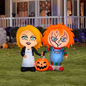 Chucky and Tiffany with Jack o Lantern Inflatable Yard 5' Foot Decoration Party Prop Sign Halloween