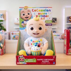 14" Cocomelon JJ Birthday Themed Plush Plushy Toy in Collector's Display Box Gift Present Keepsake