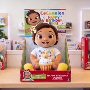 14" Cocomelon Nina Birthday Themed Plush Plushy Toy in Collector's Display Box Gift Present Keepsake