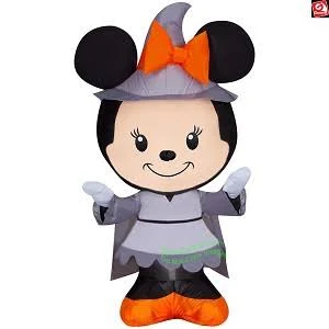 Cute Minnie Mouse Witch Costume Inflatable Yard 4.5' Foot Decoration Party Prop Sign Halloween