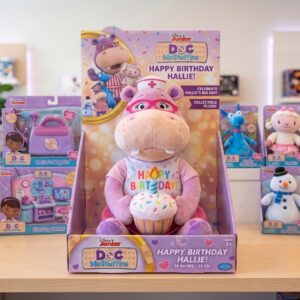 14" Doc McStuffins Hallie Hippo Birthday Themed Plush Plushy Toy in Collector's Display Box Gift Present Keepsake