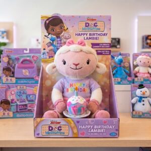14" Doc McStuffins Lambie Birthday Themed Plush Plushy Toy in Collector's Display Box Gift Present Keepsake