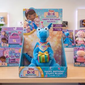 14" Doc McStuffins Stuffy Dragon Birthday Themed Plush Plushy Toy in Collector's Display Box Gift Present Keepsake