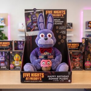 14" Five Nights at Freddy's FNAF Bonnie Birthday Themed Plush Plushy Toy in Collector's Display Box Gift Present Keepsake