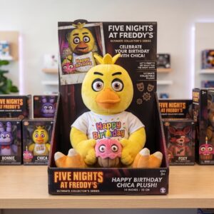 14" Five Nights at Freddy's FNAF Chica Birthday Themed Plush Plushy Toy in Collector's Display Box Gift Present Keepsake