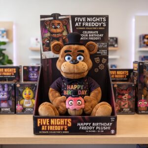 14" Five Nights at Freddy's FNAF Freddy Birthday Themed Plush Plushy Toy in Collector's Display Box Gift Present Keepsake