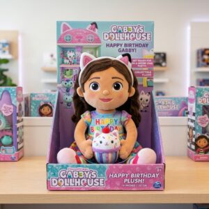 14" Gabby's Dollhouse Gabby Birthday Themed Plush Plushy Toy in Collector's Display Box Gift Present Keepsake