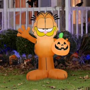Garfield with Pumpkin Inflatable Yard 3.5' Foot Decoration Party Prop Sign Halloween