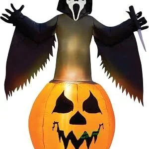 Ghost Face in Pumpkin Inflatable Yard 6' Foot Decoration Party Prop Sign Halloween