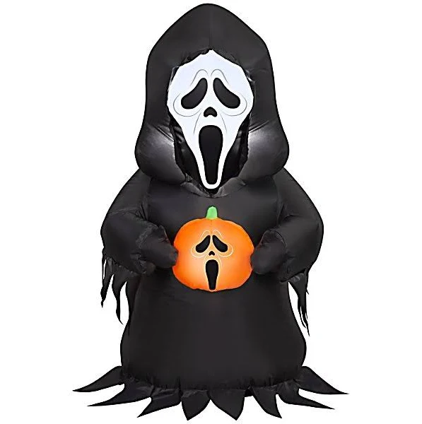 Ghost Face with Pumpkin Inflatable Yard 3.5' Foot Decoration Party Prop Sign Halloween