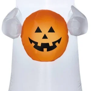 Ghost with Pumpkin Inflatable Yard 4' Foot Decoration Party Prop Sign Halloween