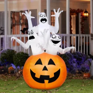 Ghosts in Pumpkin Inflatable Yard 6' Foot Decoration Party Prop Sign Halloween