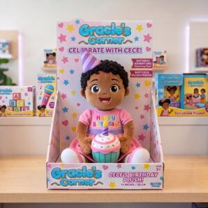14" Gracie's Corner Cece Birthday Themed Plush Plushy Toy in Collector's Display Box Gift Present Keepsake
