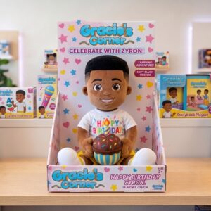 14" Gracie's Corner Zyron Birthday Themed Plush Plushy Toy in Collector's Display Box Gift Present Keepsake