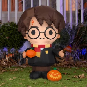 Harry Potter with Pumpkin Inflatable Yard 3' Foot Decoration Party Prop Sign Halloween