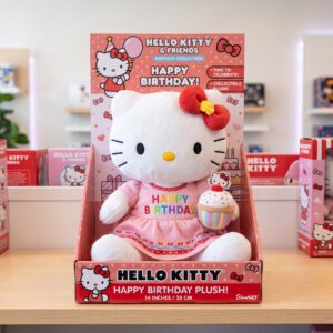 14" Hello Kitty Birthday Themed Plush Plushy Toy in Collector's Display Box Gift Present Keepsake