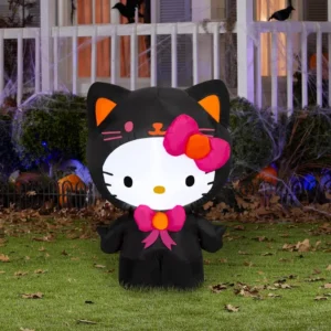Hello Kitty Black Cat Costume Inflatable Yard 3.5' Foot Decoration Party Prop Sign Halloween