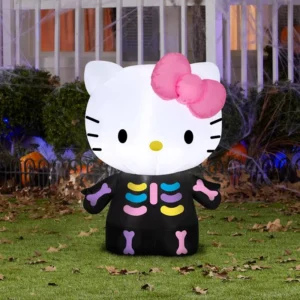 Hello Kitty Skeleton Inflatable Yard 3' Foot Decoration Party Prop Sign Halloween