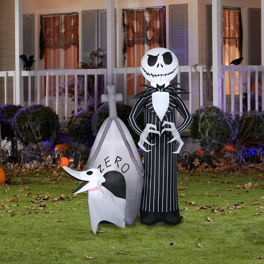 Nightmare before Christmas Jack and Zero Inflatable Yard 5' Foot Decoration Party Prop Sign Halloween