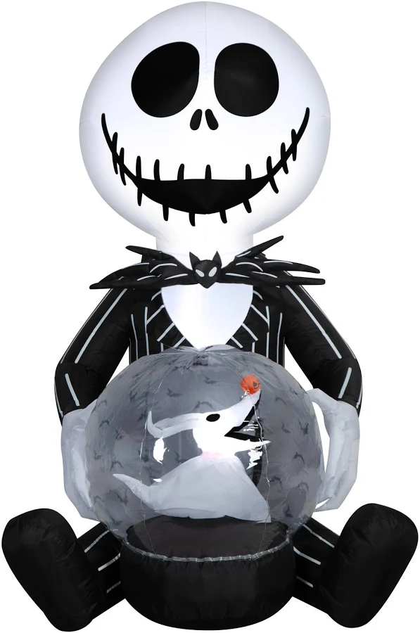 Nightmare before Christmas Jack sitting with Zero Inflatable Yard 4' Foot Decoration Party Prop Sign Halloween